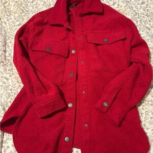 Target Red Fleece Shacket